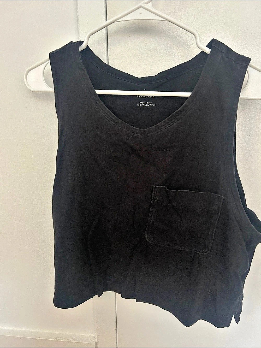 Everlane Black Organic Cotton Pocket Tank Top